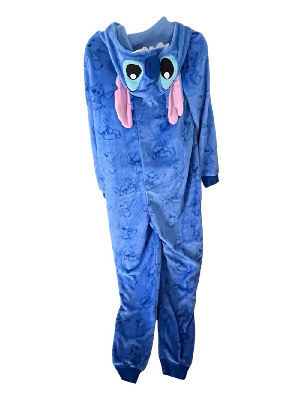 Disney Lilo & Stitch Hooded Union Suit Plush One Piece Pajamas Blue M - Picture 5 of 6